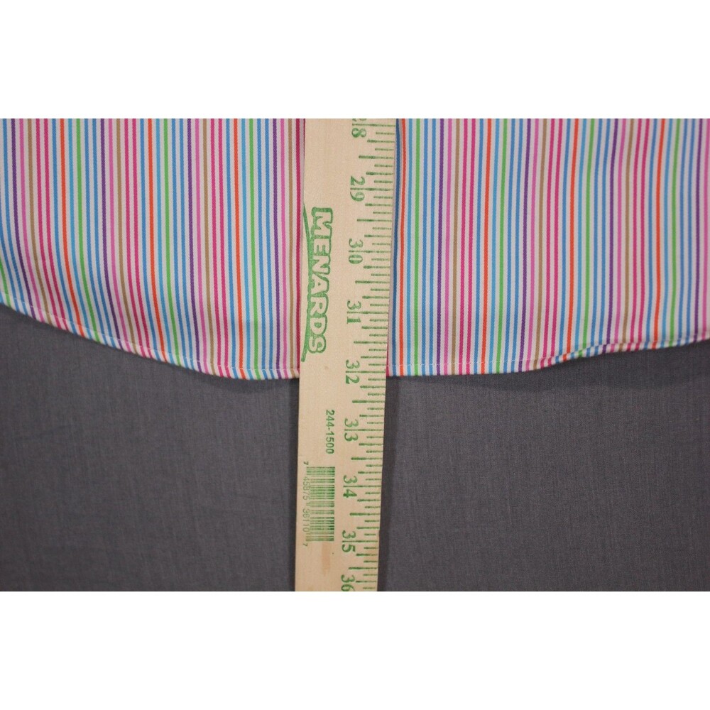 Peter Millar Colorful Striped Cotton Button Down Shirt Mens Easy Care Pocket M - Picture 4 of 9